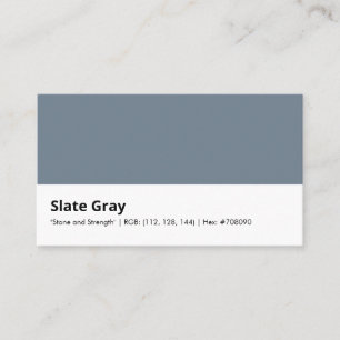 Carte De Visite Gris ardoise "Pierre et force"