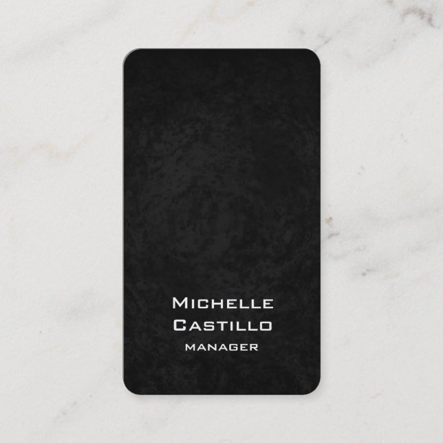 Carte De Visite Gris artistique vertical noir design unique (Devant)