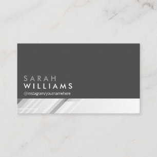 Carte De Visite Gris blanc géométrique Abstrait   Style d'entrepri