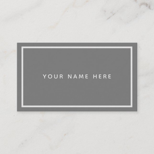 Carte de visite gris blanc minimal (Devant)