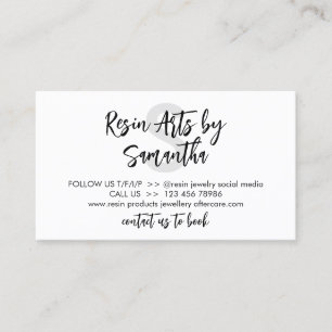 Carte De Visite Gris Blanc Moderne Résine Instructions pour le soi