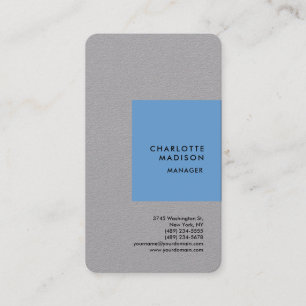 Carte De Visite Gris bleu moderne minimaliste Plain Professionnel