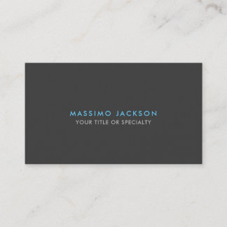 Carte De Visite Gris Bleu Personnalisé Tendance Minimaliste Standa