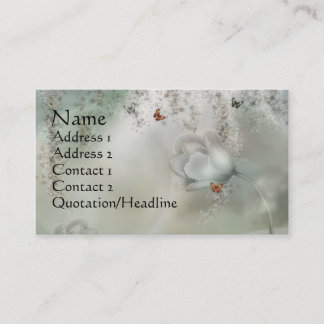 Carte De Visite Gris brumeux de KRW floral avec les papillons