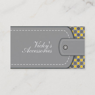 Carte De Visite Gris, cuir jaune et rétro motif