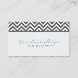 Carte De Visite Gris de Charbon Moderne Chevron Stripes