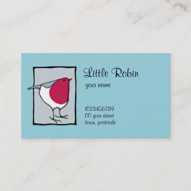 Carte de visite gris de Little Robin (Devant)