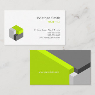 carte de visite gris de logo d'architecte de vert