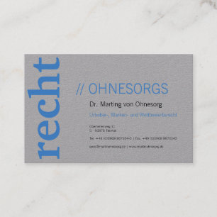 Carte De Visite Gris et bleu, parfait pour un avocat