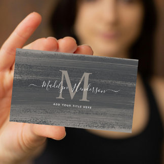 Carte De Visite Gris foncé minimaliste moderne