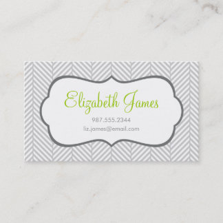 Carte De Visite Gris Herringbone