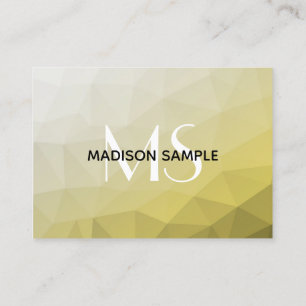 Carte De Visite Gris Jaune ombre Mesh cool Motif Monogramme