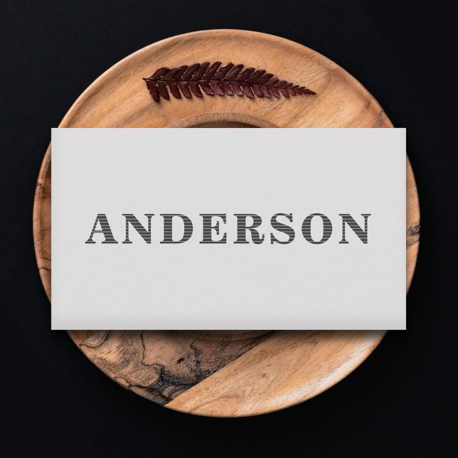 Carte De Visite Gris mince minimaliste (Minimalist Thin Striped Gray Business Card)