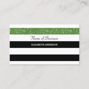 Carte De Visite Gris noir et blanc vert FAUX Glitz