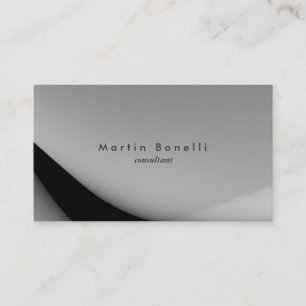 Carte De Visite Gris Noir Moderne Minimaliste Plat Simple
