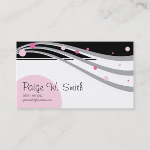 Carte de visite gris noir rose chic