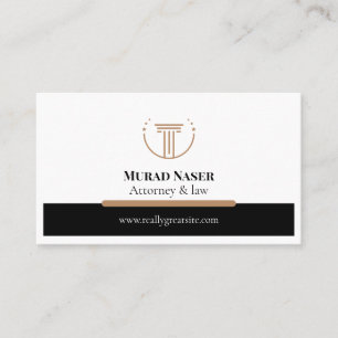 Carte De Visite Gris & Or Design Moderne pour Avocat Élégant Avoué
