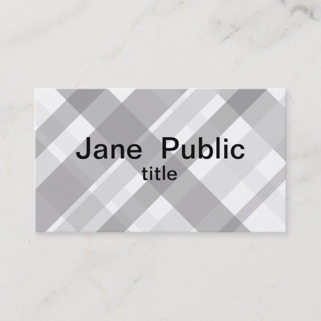 carte de visite gris plaid et blanc double face (Devant)