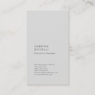 Carte De Visite Gris platine minimaliste moderne