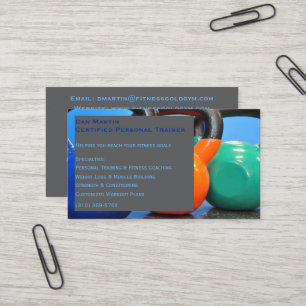 Carte De Visite Gris Poids Salle de gym Personnel Trainer Centre d