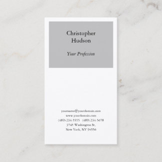 Carte De Visite Gris professionnel et blanc clair haute soie