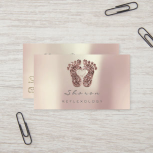 Carte De Visite Gris rose de parties scintillantes d'or de