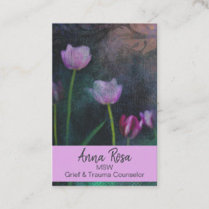 Carte De Visite *~* Gris rose Lavande Tulip Grunge Vintage Shabby