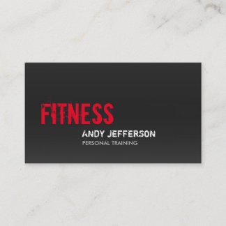 Carte De Visite Gris Rouge Personal Trainer Sport Fitness