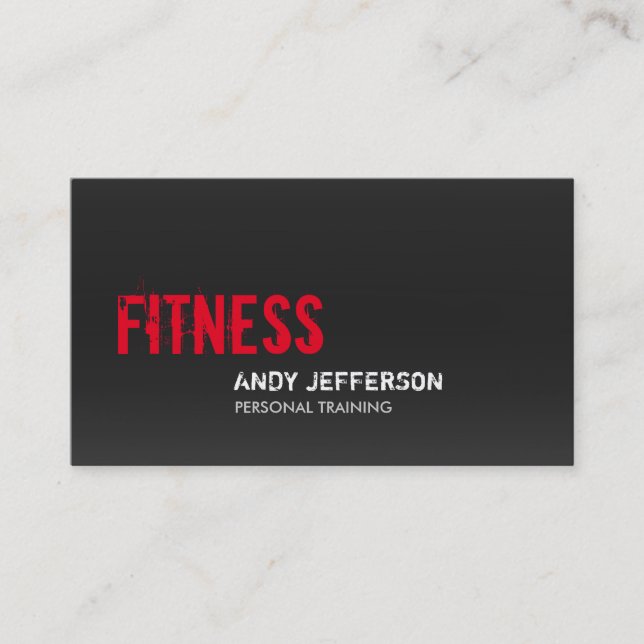 Carte De Visite Gris Rouge Personal Trainer Sport Fitness (Devant)