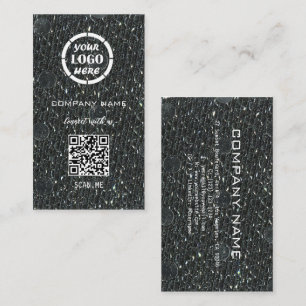 Carte De Visite Gris Silver Design professionnel Moderne Code QR