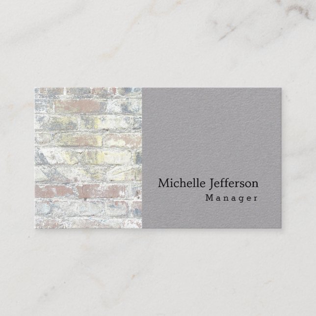Carte De Visite Gris Unique Design Mur Moderne Simple (Devant)