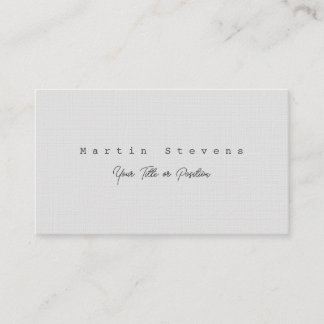 Carte De Visite Gris Unique Moderne Minimaliste Plain Premium