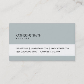 Carte De Visite Gris vert simple simple élégant professionnel