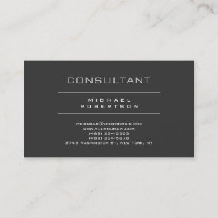 Carte de visite grise de consultant branché
