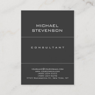 Carte de visite grise de consultant tendance simpl
