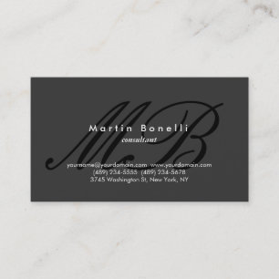 Carte de visite grise pour consultant en script mi