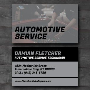 Carte de visite grise pour technicien de service a