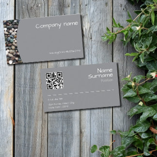 Carte de visite grise QR photo de galet de mer min