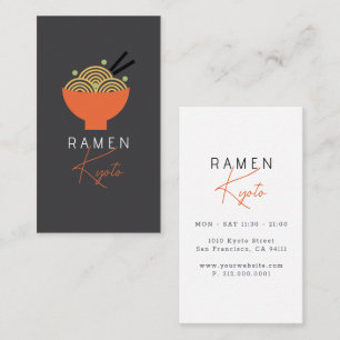 Carte de visite grise Restaurant Japonais Ramen