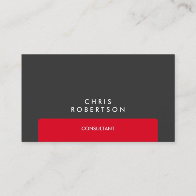 Carte de visite grise rouge rayée professionnelle (Devant)