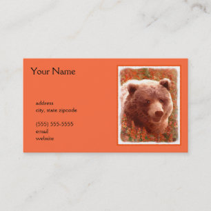 Carte De Visite Grizzly Bear Cub dans Fireweed Peinture Art de la 