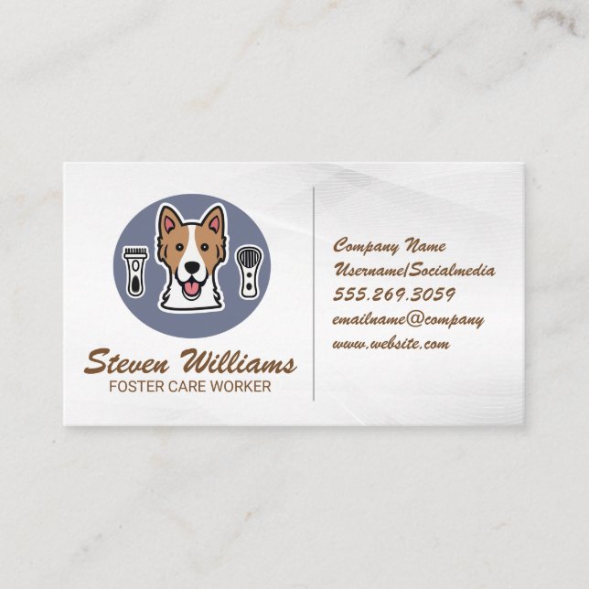 Carte De Visite Groomer | Animaux Services (Devant)