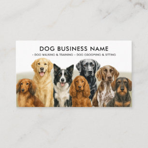 Carte De Visite Groomer Chien Marcher assis Embarquement Entraînem
