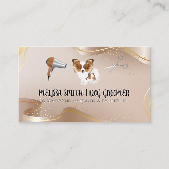 Carte De Visite Groomer | Cute Doggy | Outils pour cheveux (Devant)