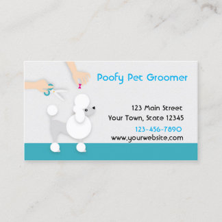 Carte De Visite Groomer d'animal familier avec le caniche