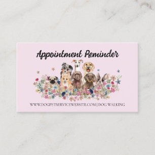 Carte De Visite Groomer de chien rose Soins aux animaux de compagn