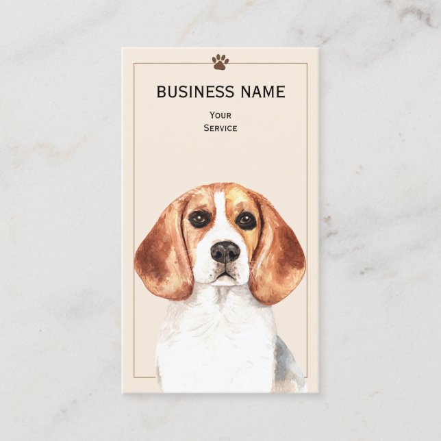 Carte De Visite Groomer pour animaux de compagnie beagles/vétérina (Devant)