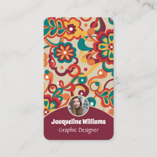Carte De Visite Groovy Psychedelic 60s 70s Floral II