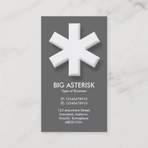 Carte De Visite Gros astérisque - gris