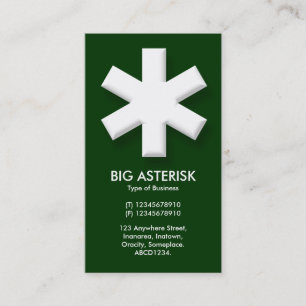 Carte De Visite Gros Astérisque - Vert foncé (003300)